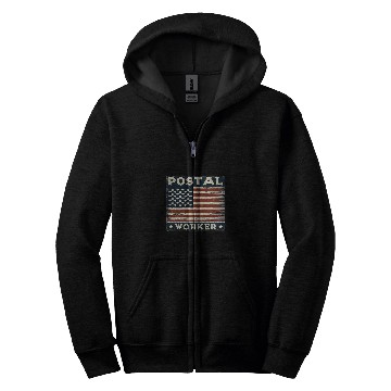 Discover Postal Worker Job Worker vintages USA American Flag Mail US Postal Zip Hoodies