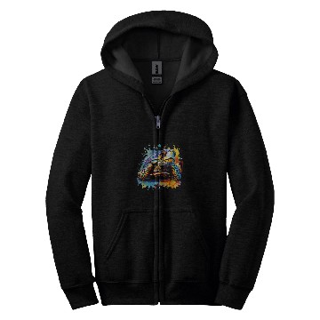 Discover Turtle Pet Colorful Splash Art Eastern Box Turtle Lover Zip Hoodies