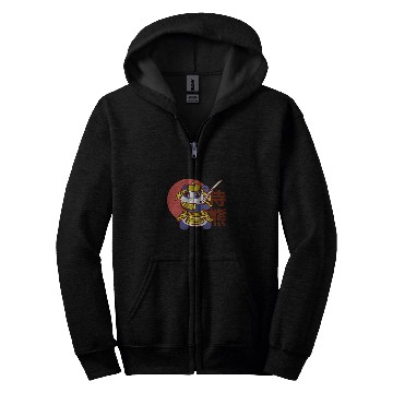Discover Panda Pet Samurai Warrior Cute Panda Katana Fighter Zip Hoodies