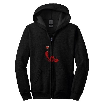 Discover Wines Fun Lobster And Wines Drinking Wines Seafood Lover Zip Hoodies
