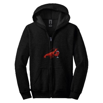 Discover Wines Fun Lobster Wines Drinking Funny Beach Cruise Zip Hoodies