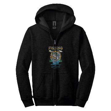 Discover Fishing country club Zip Hoodies