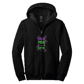 Discover Coffee Fun Hocus Pocus Coffee to Focus Halloween Zip Hoodies