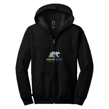Discover Bear Pet Mama Bear Down Syndromes Awareness Survivors Zip Hoodies