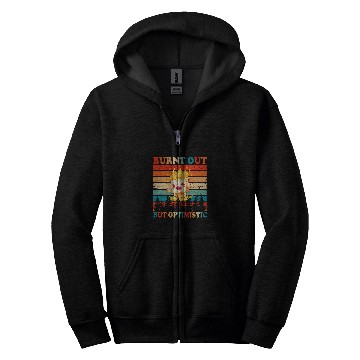 Discover Burnt Out But Optimistic Marshmallow Retro Sunset Camping 2 Zip Hoodies