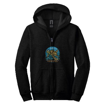 Discover Turtle Pet Cozumel Mexico Sea Turtle Zip Hoodies