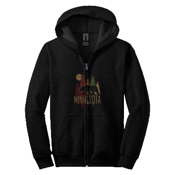 Discover Bear Pet Fall Minnesota Bear with Trees Fall Colors Zip Hoodies