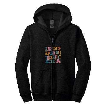 Discover In My Speech Therapist Era Retro Groovy SLP Therapists Zip Hoodies
