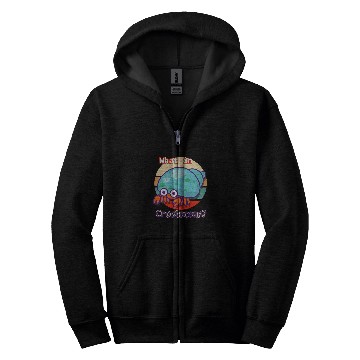 Discover Funny What In Crustacean Retro Hermit Crab Zip Hoodies