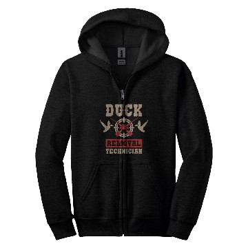 Discover Duck Removal Technician Duck Hunting Waterfowl Hunter Zip Hoodies