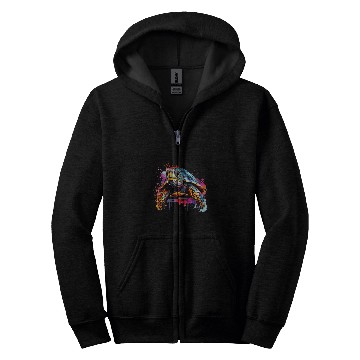 Discover Box Turtle Lover Colorful Splash Art Zip Hoodies