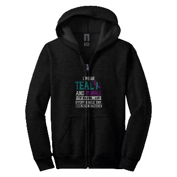 Discover I Wear Teal And Purple For Someone I Miss suicides Awareness Zip Hoodies