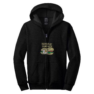 Discover Hamster Pet sandwich funny pun quote Zip Hoodies