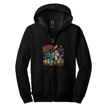 Discover Hoppy Easter Easter Bunny Egg Hunting Zip Hoodies