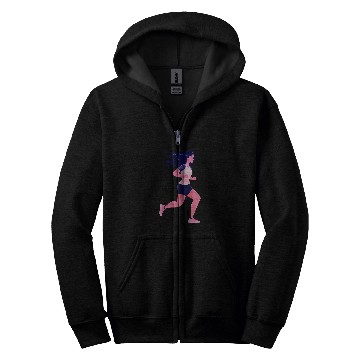 Discover Fitness Exercise Woman Runner Running Jogging Zip Hoodies