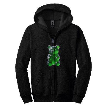 Discover Bear Pet Green Gummy Bear Zip Hoodies