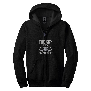 Discover Drone Pilot The Sky Is My Playground Quadcopter Operator Zip Hoodies