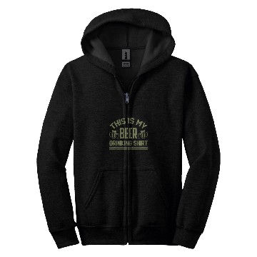 Discover Beer Fun THIS IS MY BEER DRINKING OLIVE Zip Hoodies