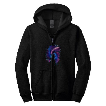 Discover Cosmic Cat Staring Into Outer Space Cat Lover Gift Zip Hoodies