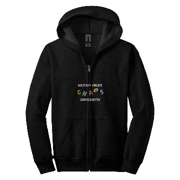 Discover Military Police Chaos Coordinator Zip Hoodies