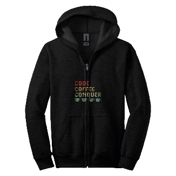Discover Coffee Fun Code Coffee Conquer Bootstrapping Bootstrap Indie hackers 1 Zip Hoodies