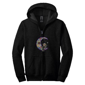 Discover Sloth Pet Dia de Los Muertos Skeletons Sugar Zip Hoodies