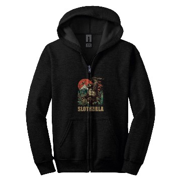 Discover Sloth Pet Japan Kaiju Sloth Slothzilla Zip Hoodies
