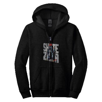 Discover Japanese Monster Kaiju On A Skateboard Zip Hoodies