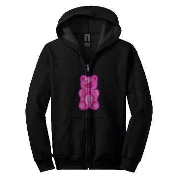 Discover Bear Pet Pink Gummy Bear Candy Zip Hoodies