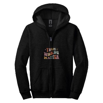 Discover Retro Speech Language Pathologist Groovy Speech Therapy SLP 4 Zip Hoodies