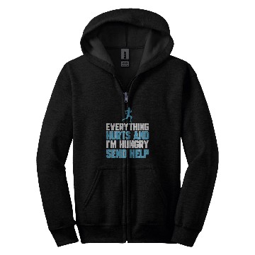 Discover Funny Running Everything Hurts Im Hungry Marathon Runner Zip Hoodies