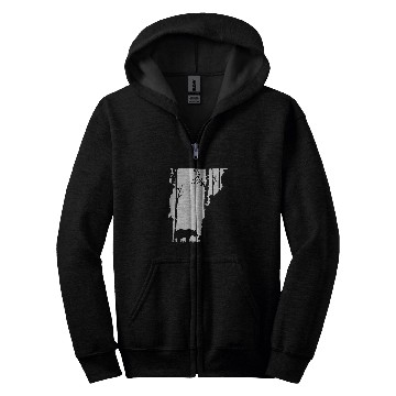 Discover Bear Pet Brown Grizzly Bear Hunting Vermont map Hunter Zip Hoodies