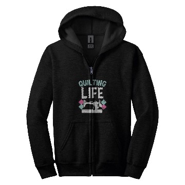 Discover Quilting Life Sewing Machine Fabric Patchwork Handcrafts Zip Hoodies