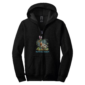 Discover Easter Bunny Easter Egg Hunting Season Funny Duck Hunting Zip Hoodies