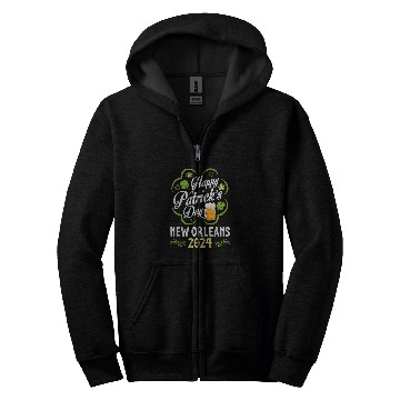 Discover Beer Fun Gold Shamrocks Beer Happy St Patrick s Day New Orleans 0020 Zip Hoodies