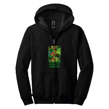 Discover Coffee Fun Cool COFFEE HARVEST HARMONY coffee cherries coffee berries Zip Hoodies