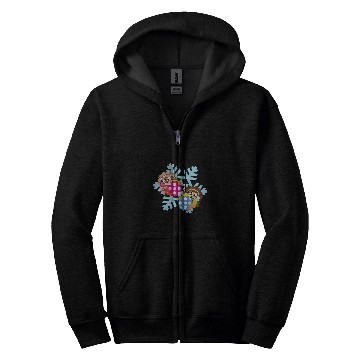 Discover Hedgehog Pet Christmas Balls Winter Snowflake Snow 3 Zip Hoodies