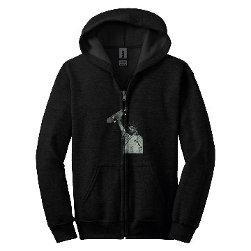 Discover Skateboard Statue of Liberty Zip Hoodies