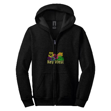 Discover Key West Tropical Beach Surf Zip Hoodies