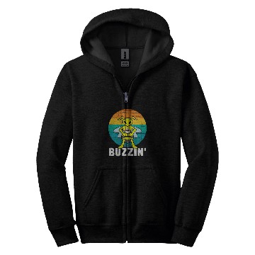 Discover Coffee Fun Buzzin Bee Coffee Funny Protect Bees And Caffeine Zip Hoodies