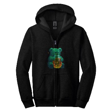 Discover Bear Pet Cute Green Gummy Bear Zip Hoodies