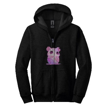 Discover Hamster Pet Kawaii Pastel Goth Creepy Cute Zombie Patchwork Hamster Zip Hoodies