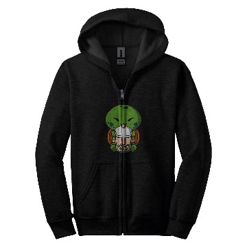 Discover Turtle Pet Kawaii Turtle Boba Milk Tea Bubble Tea Anime Zip Hoodies