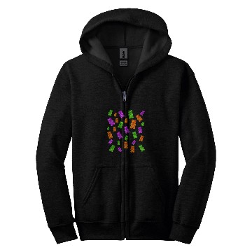 Discover Bear Pet Halloween Gummy Bear Candy Mix Zip Hoodies