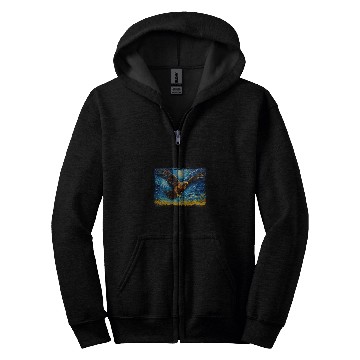 Discover Majestic Flying American Bald Eagle Zip Hoodies