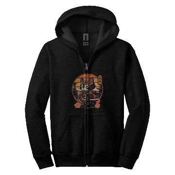 Discover Japanese Samurai Cat Tattoo Kawaii Ninja Cat 26 Zip Hoodies