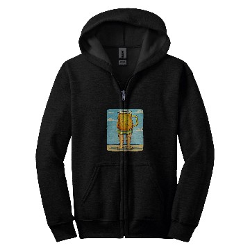 Discover Beer Fun walking Beer in Swim Trunks Costume Zip Hoodies