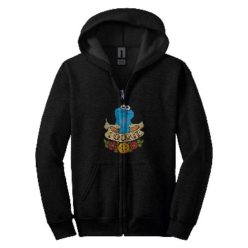 Discover Sesame Street Cookie Monster Cookie Tattoo Zip Hoodies