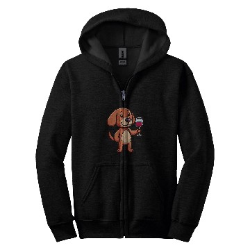 Discover Wines Fun Vizsla Wines Funny Dog Beverage Zip Hoodies