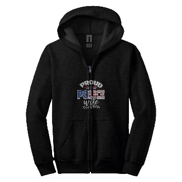 Discover Proud Police Wife Zip Hoodies